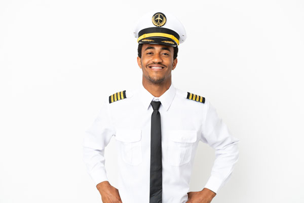 Smiling  African American Male Pilot